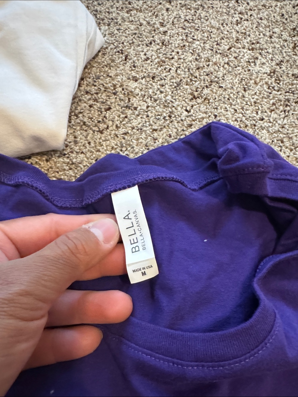 Bella Canvas White (Women’s Tee), Purple (Men’s Tee) Crew Neck Lot of 5 size M - Picture 3 of 9